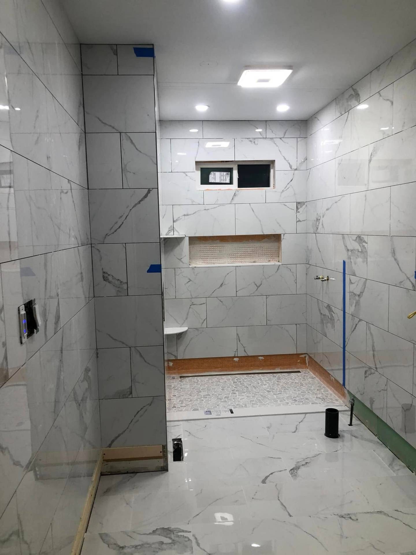 Walk-in shower conversion — after