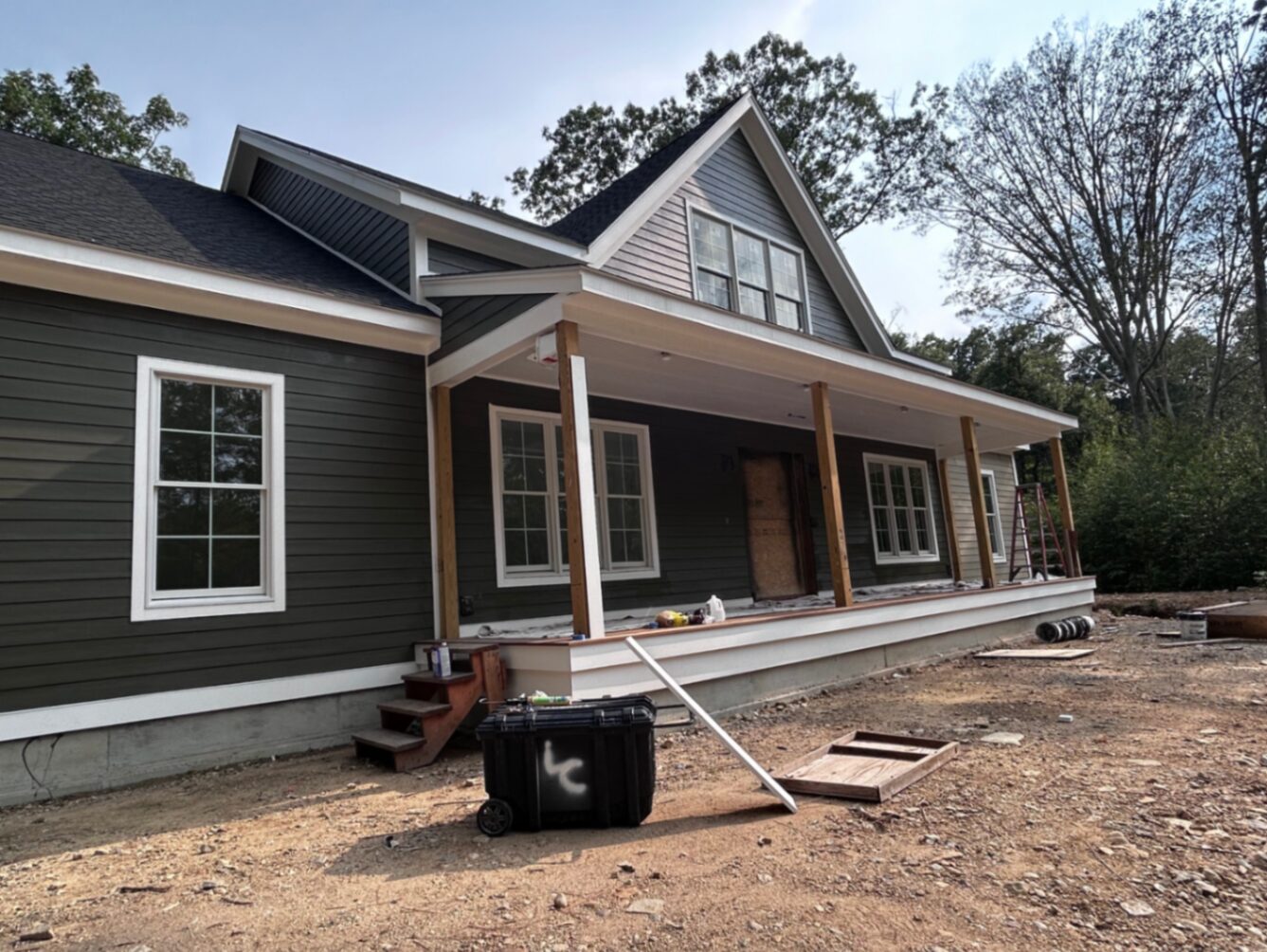 Front porch and siding finish